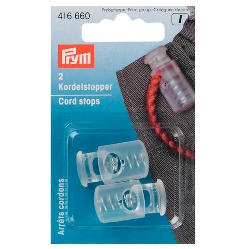 Prym Ограничители для шнура большие, 1 отверстие, прозрачный, (2 шт.) prym ограничители для шнура пластиковые прямоугольные 2 отверстия 416600 черный 2 шт