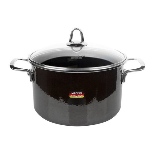 Кастрюля эмалированная с крышкой 1,9 л, цвет темно-серый, диаметр 16 см, Kochstar, 5000981116