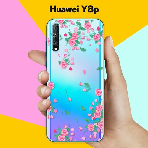 Силиконовый чехол Розочки на Huawei Y8p