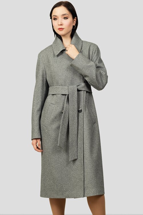 Пальто-халат  MARGO демисезонное, силуэт прямой, средней длины, размер 44-46/170, серый