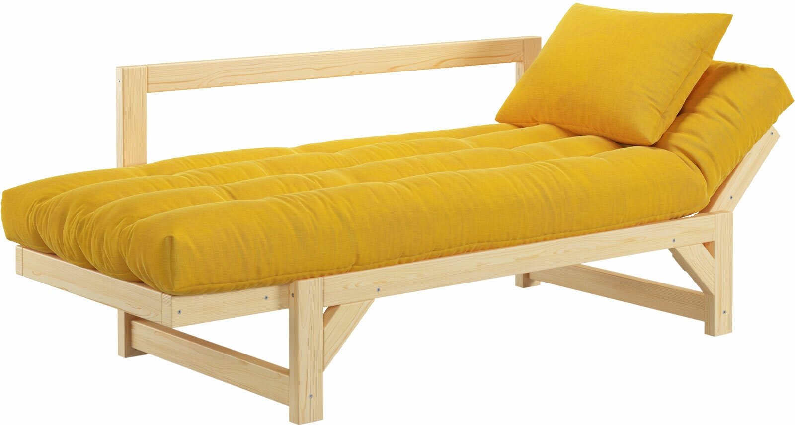 Прямой диван Первый Мебельный Бари Массив / Желтый, рогожка - фотография № 2