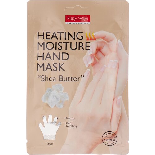 Purederm Разогревающая маска для рук увлажняющая с маслом Ши
