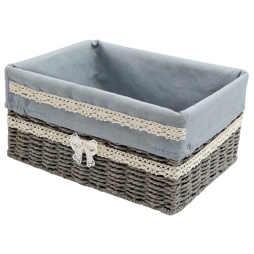 фото Natural house корзина бантин 30х23х15 см серый