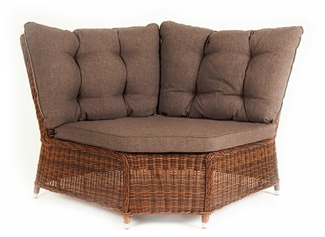 Модуль 4SIS "Бергамо" плетеный угловой диванный модуль, цвет коричневый арт. YH-C2599W brown