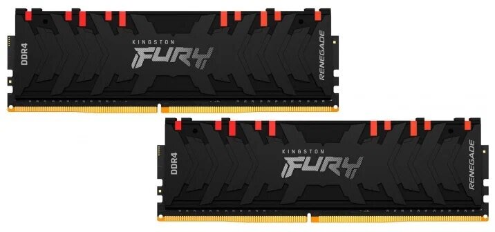 Оперативная память для компьютера 16Gb (2x8Gb) PC4-36800 4600MHz DDR4 DIMM CL19 Kingston FURY Renegade RGB (KF446C19RBAK2/16)