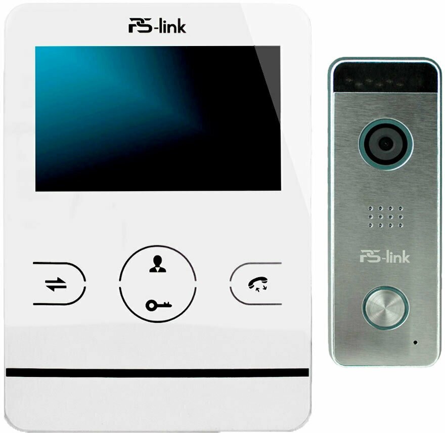 Комплект видеодомофона с вызывной панелью PS-link KIT-402DPW-207CR-S