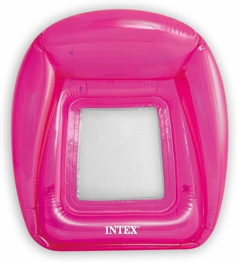 Надувной матрас-кресло для плавания 102х104см "Прозрачный лаундж", Intex 56802 розовый