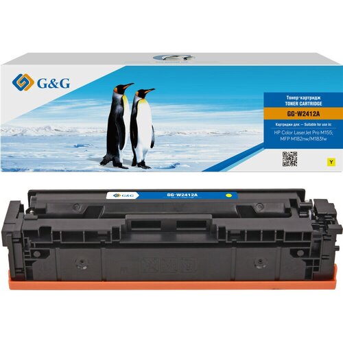 Картридж G&G GG-W2412A жёлтый для HP Color LaserJet Pro M155/MFP M182nw/M183fw (850 стр) картридж для принтера g
