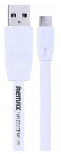 Кабель USB REMAX RC-001m Full Speed, USB - MicroUSB, 2.1А, 2 м, белый