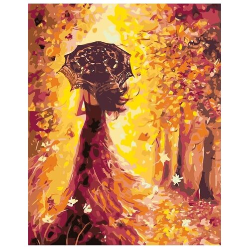 картина по номерам дама осень 40x50 см Картина по номерам Леди-осень, 40x50 см