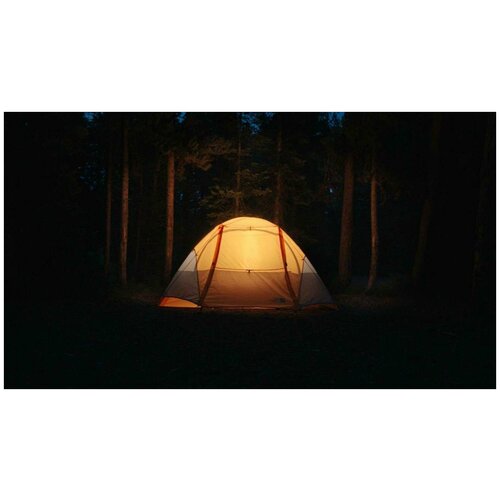 фото Постер на экокоже 30x30 linxone "палатка, кемпинг, ночь, лес, темныйм" 614