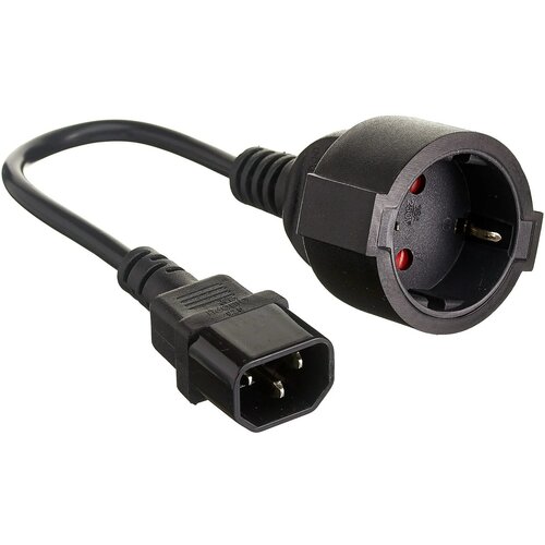 Кабель питания Filum FL-APC10-EU-C14-0.15M CEE 7/3- С14, 3х0.75мм², 220В, 10A, чёрный, 0.15м
