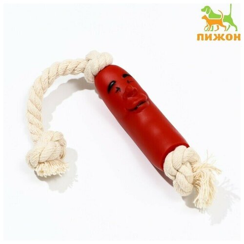 Игрушка "Сосиска в неге на верёвке" для собак, 14 см