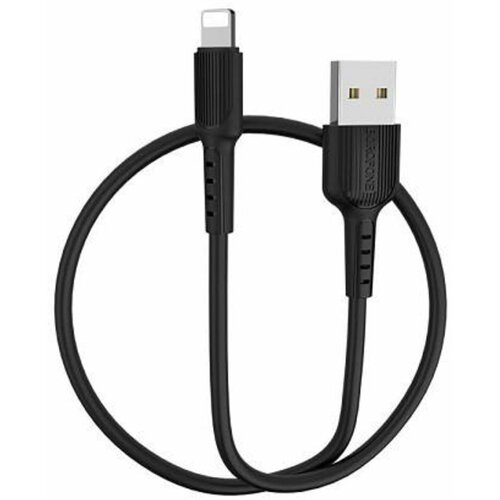 Кабель Borofone BX16 Lightning - USB черный, 1м кабель usb borofone bx16 для micro usb 2 4a длина 1м белый