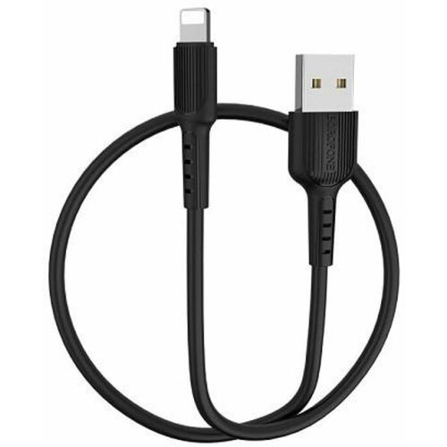 Кабель Borofone BX16 Lightning - USB черный, 1м переходник borofone bv6 comfortable lightning dual lig черный