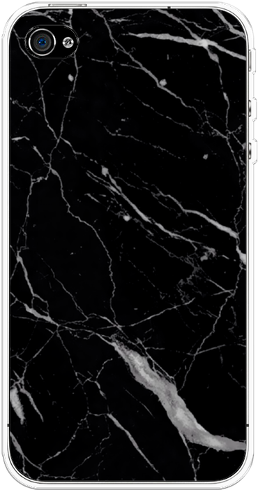 Силиконовый чехол на Apple iPhone 4/4S / Айфон 4/4S Черный минерал