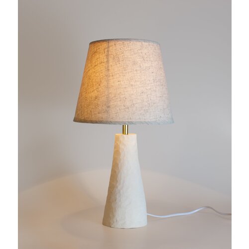 Керамическая настольная лампа с абажуром, бежевый цвет