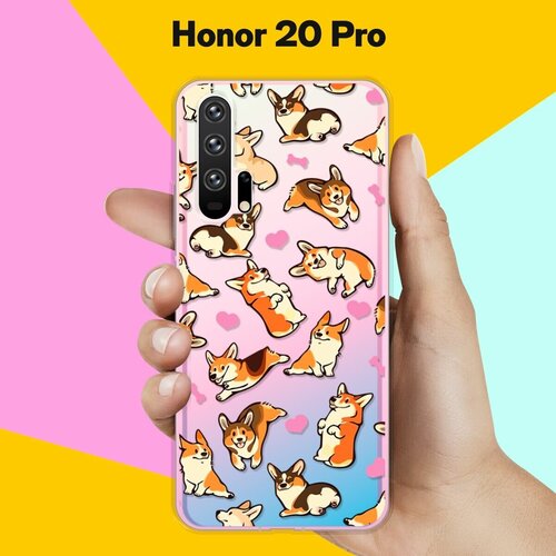 Силиконовый чехол Корги узором на Honor 20 Pro силиконовый чехол корги узором на honor 7s