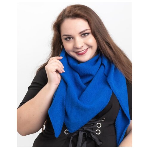 фото Женский теплый шарф-платок из шерсти, тм reflexmaniya, rn168-ярко-синий.