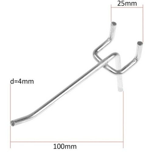 Крючок одинарный для перфорации, L=100, d=4, шаг 25