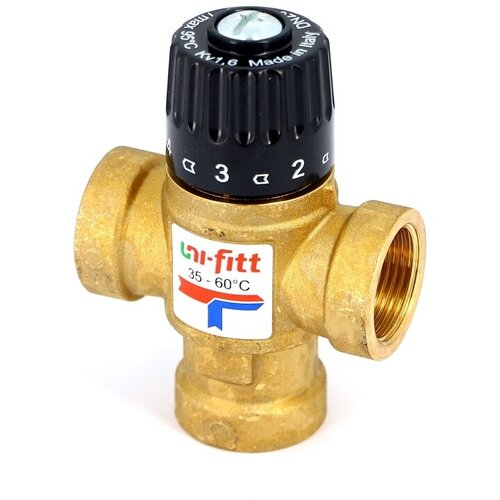 Клапан В термосмесительный Uni-Fitt 3/4 35-60˚С смешение боковое латунный медный регулирующий клапан для воды diiib стопорный клапан для холодной и горячей воды g1 2 клапан для кухонного смесителя клапан для туалета