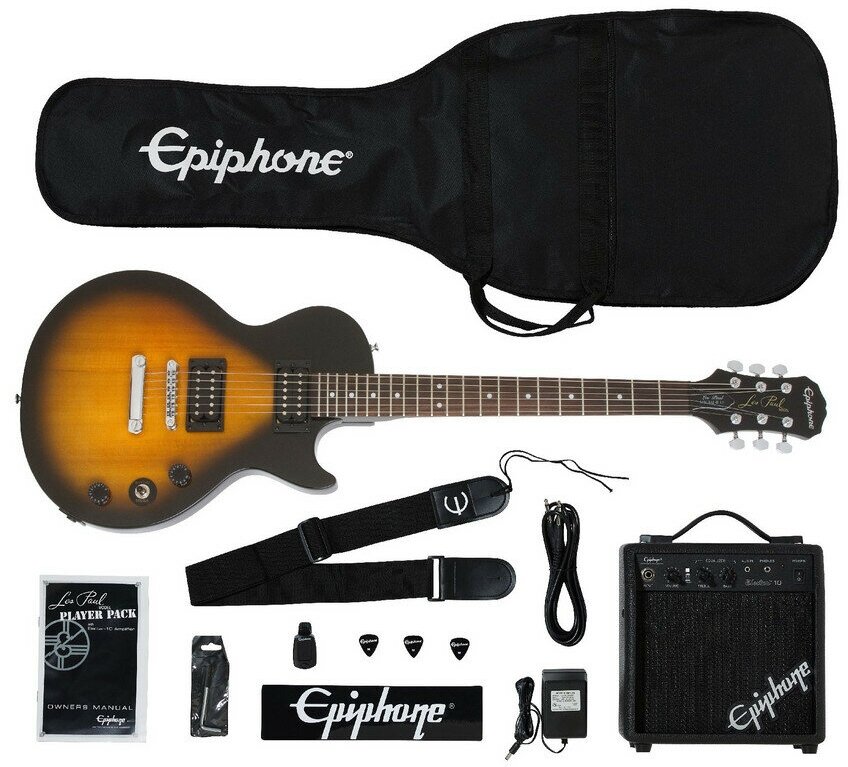 EPIPHONE Les Paul Electric Guitar Player Pack Vintage Sunburst комплект электрогитара, комбо 10 Вт,