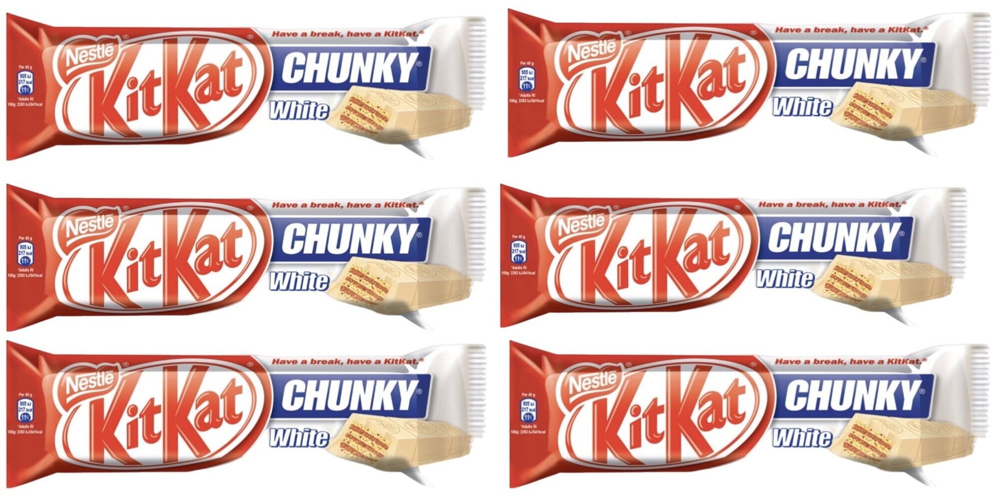 Батончик KitKat Chunky / Кит Кат Чанки в белом шоколаде 6шт по 40гр.