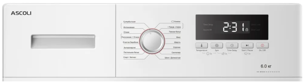 Стиральная машина ASKOLI AWMT-601013EWW - фотография № 11
