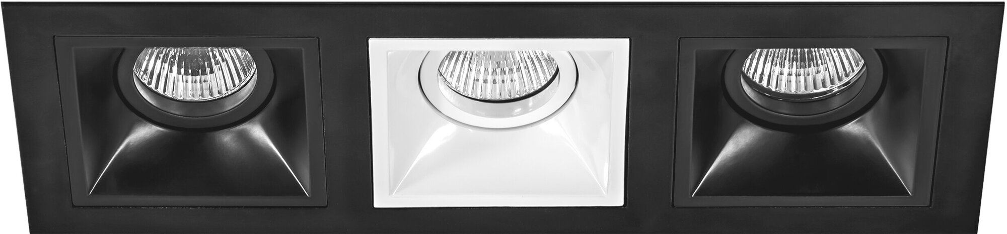 Точечный светильник встроенный черно-белый Lightstar Domino D537070607