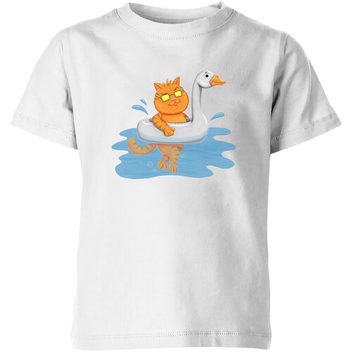 Футболка Us Basic, размер 6, белый мужская футболка кот пловец l синий