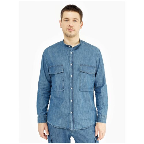 Рубашка Antony Morato, размер 50/52, синий рубашка в полоску с длинными рукавами xl синий