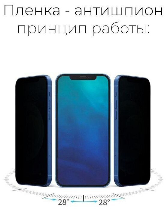 Гидрогелевая пленка Huawei Mate 50 Pro антишпион под чехол матовый