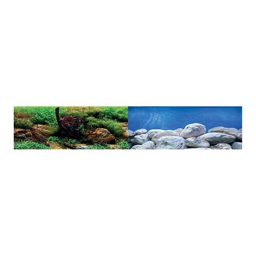 Аквариумный фон плотный двухсторонний Barbus Водный сад/Яркие камни 60 см/124 см Background 018 (1 шт)