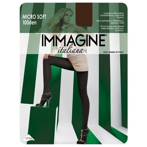 фото Колготки immagine micro soft, 100 den, с ластовицей, размер 3, коричневый