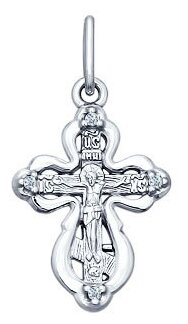 Крест из серебра с фианитами 94120127 