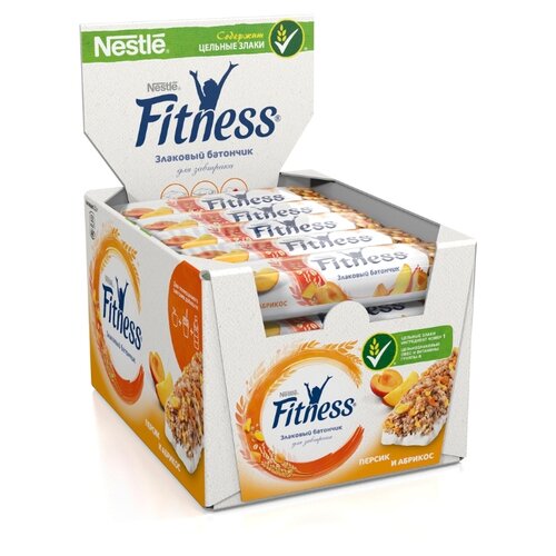 фото Злаковый батончик nestle fitness персик и абрикос, 16 шт