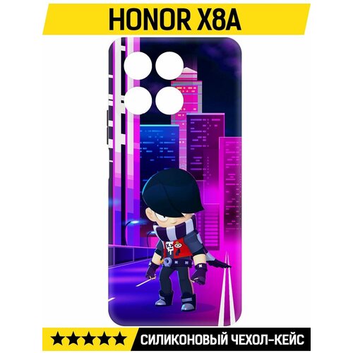 Чехол-накладка Krutoff Soft Case Brawl Stars - Эдгар для Honor X8a черный чехол накладка krutoff soft case brawl stars эдгар для honor x9a черный