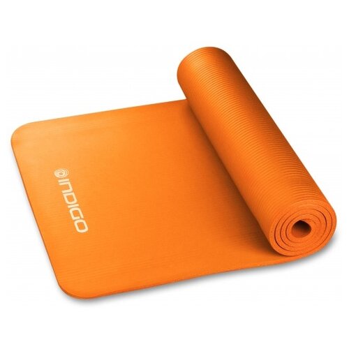 фото Коврик для йоги indigo in104, 173х61х1 см оранжевый однотонный