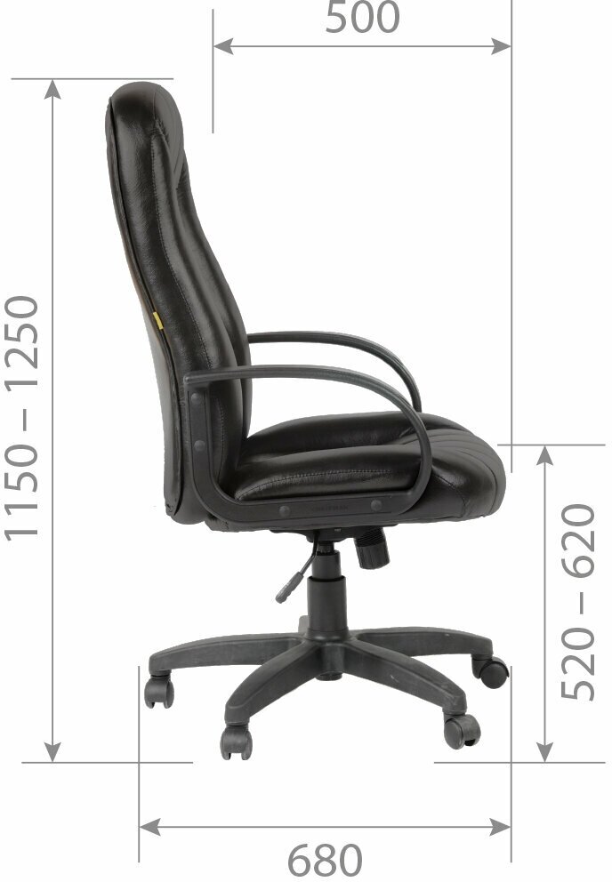 Кресло Chairman 685 кожзам, черный