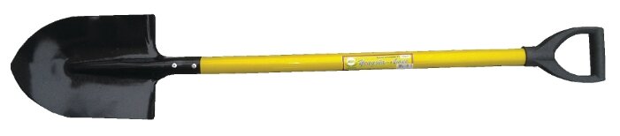 Лопата штыковая ЛУ, с желтым металлизированным черенком и V-ручкой 215х285х1130 мм 77215 - фотография № 10