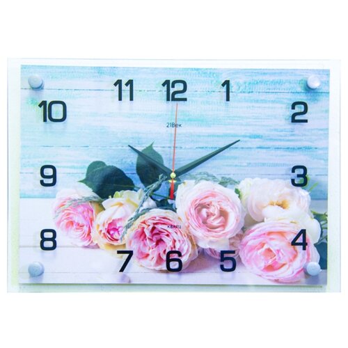 фото Часы настенные "букет роз", 2535-019 рубин
