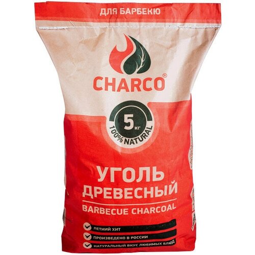 Уголь CHARCO древесный 5кг уголь charco древесный 5кг