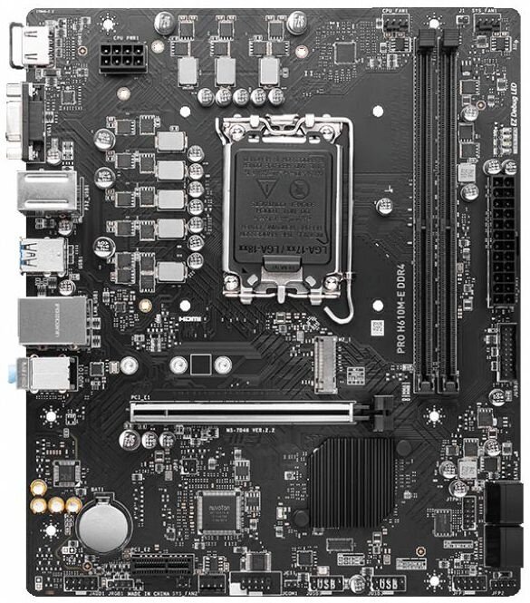 Материнская плата Soc-1700 MSI PRO H610M-E DDR4 2хDDR4, mATX