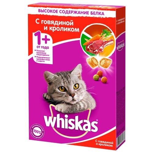 Корм для кошек (подушечки) Whiskas Говядина/Кролик 350 г