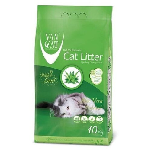 VAN CAT ALOE VERA комкующийся наполнитель с ароматом Алоэ Вера 5кг