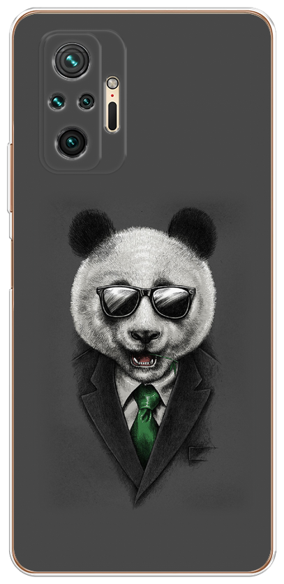 Силиконовый чехол на Xiaomi Redmi Note 10 Pro / Сяоми Редми Нот 10 Pro Деловая панда