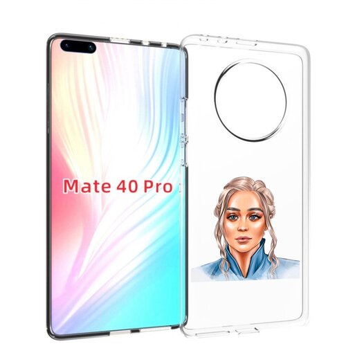Чехол MyPads красивая-нарисованная-девушка-блондинка женский для Huawei Mate 40 Pro (NOH-NX9) задняя-панель-накладка-бампер