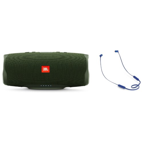 фото Портативная акустика JBL Charge 4 + наушники T110BT forest green