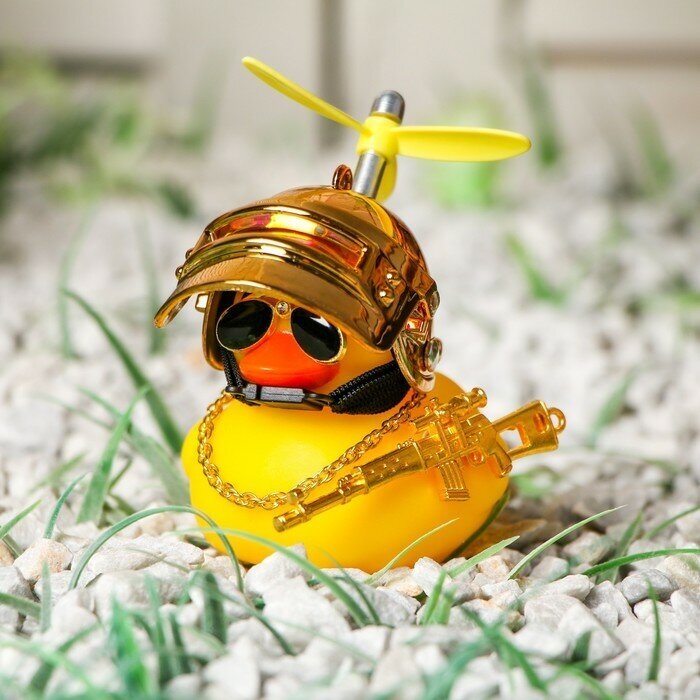 SUI Утка с пропеллером желтая, шлем золотистый