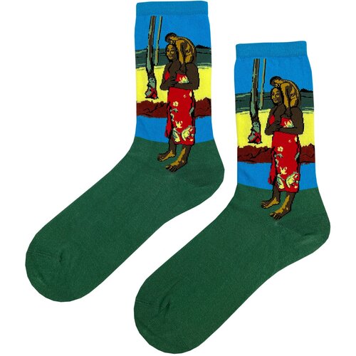 фото Носки размер 42, голубой, зеленый country socks